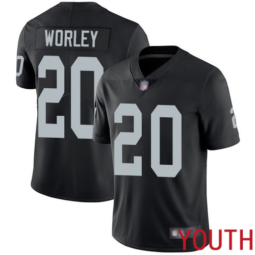 Oakland Raiders Limited Black Youth Daryl Worley Home Jersey NFL Football #20 Vapor Untouchable Jersey->youth nfl jersey->Youth Jersey